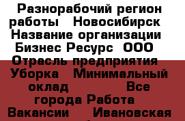 Разнорабочий(регион работы - Новосибирск) › Название организации ­ Бизнес Ресурс, ООО › Отрасль предприятия ­ Уборка › Минимальный оклад ­ 22 000 - Все города Работа » Вакансии   . Ивановская обл.